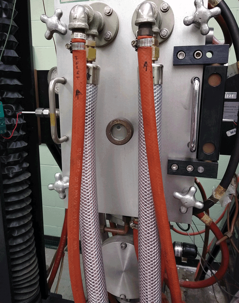 Figure 1. High Temperature Furnace with water-cooled electrical conductors